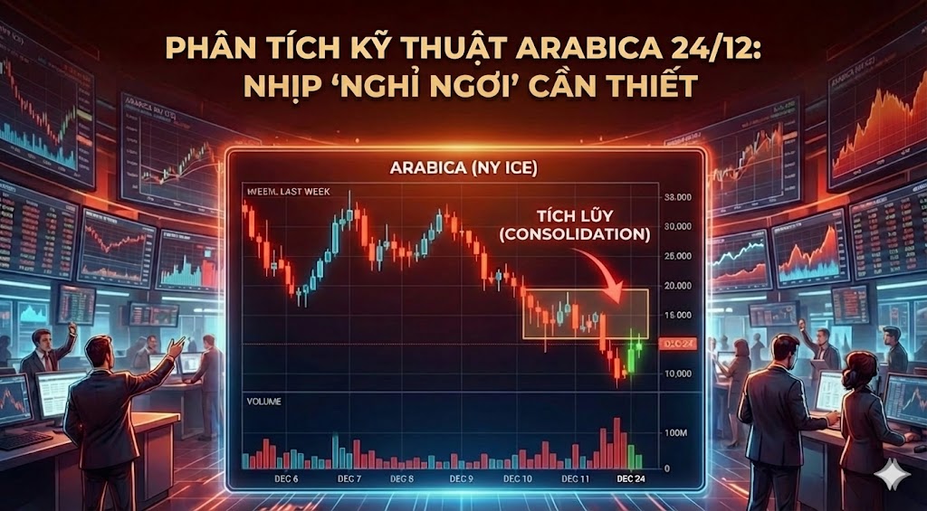 Phân tích Arabica 24/12: Thị trường đang có một nhịp 